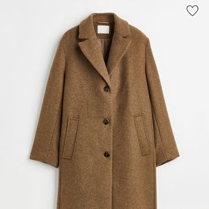 H&m single breasted coat in dark beige Melange. Size US M.